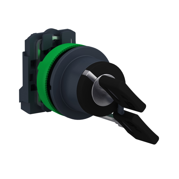 Schneider Electric XB5FG21, Harmony Plus Stil 5, Siyah, Kilitli Mandal Buton, 0-1 Konumlu, 1NA, 30mm
