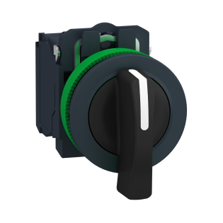 Schneider Electric XB5FJ53, Harmony Plus Stil 5, Siyah, Geri Dönüşlü Uzun Mandallı Buton, 1-0-2 Konumlu, 2NA, 30mm