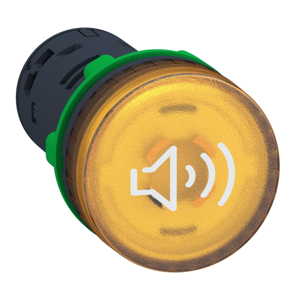 Schneider Electric XB5KS2B8, Harmony Stil 5, Sarı, 90db Işıklı Buzzer, 24 Volt AC/DC, 22mm