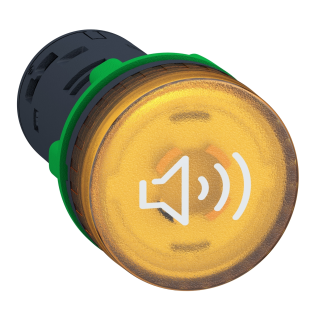 Schneider Electric XB5KS2M8, Harmony Stil 5, Sarı, 90db Işıklı Buzzer, 230 Volt AC, 22mm