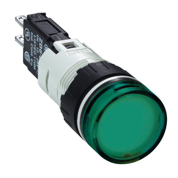 Schneider Electric XB6AV3BB, Harmony Stil 6, Yeşil, Dairesel Sinyal Lambası, 12-24 Volt AC/DC, 16mm