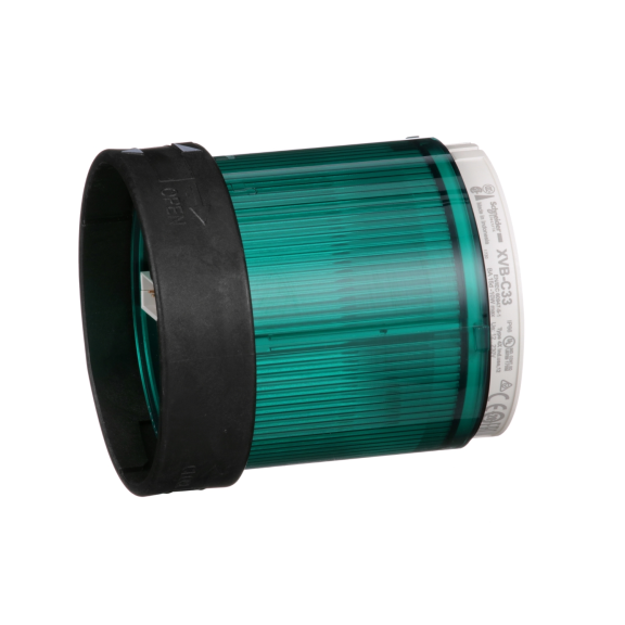 Schneider Electric XVBC33, Harmony XVB, Işıklı Kolonlar için Sinyal Modülü, Sabit Sinyallemeli, Yeşil, Ampulsüz, Maks 250 Volt AC