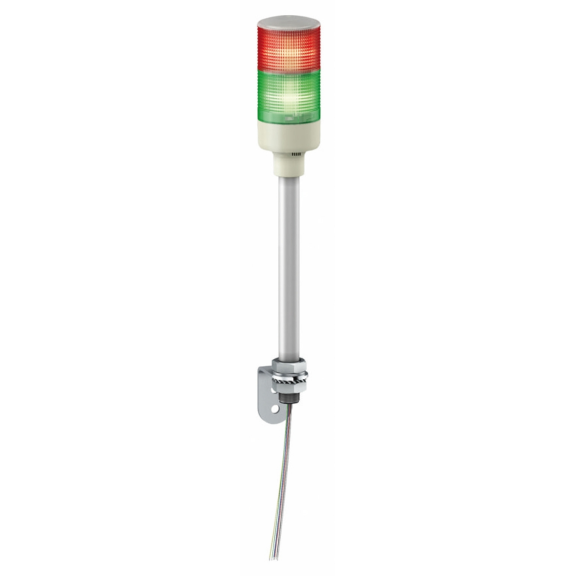 Schneider Electric XVGB2, Easy Harmony XVG, Monoblok Montaj Ayağı ve L Dirsek Bağlantılı Işıklı Kolon, 2 Katlı, Yeşil ve Kırmızı Ledli, 24 Volt AC/DC