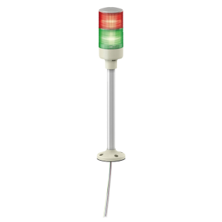 Schneider Electric XVGB2H, Easy Harmony XVG, Monoblok Montaj Ayağı ve Alt Plaka Bağlantılı Işıklı Kolon, 2 Katlı, Yeşil ve Kırmızı Ledli, 24 Volt AC/DC