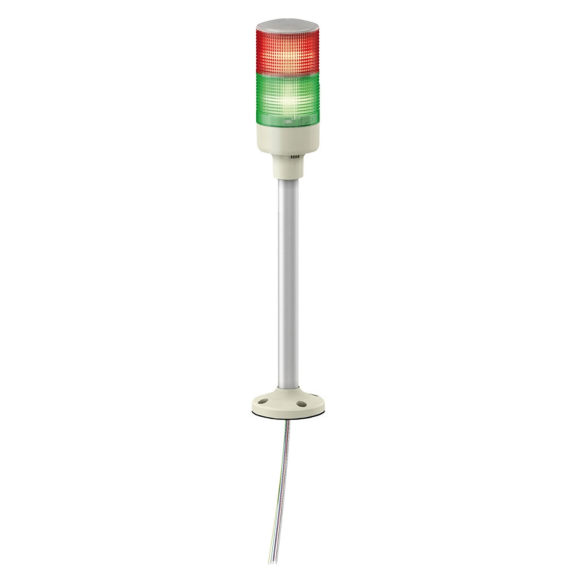Schneider Electric XVGB2H, Easy Harmony XVG, Monoblok Montaj Ayağı ve Alt Plaka Bağlantılı Işıklı Kolon, 2 Katlı, Yeşil ve Kırmızı Ledli, 24 Volt AC/DC