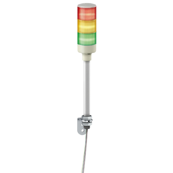 Schneider Electric XVGB3, Easy Harmony XVG, Monoblok Montaj Ayağı ve L Dirsek Bağlantılı Işıklı Kolon, 3 Katlı, Yeşil, Kırmızı ve Sarı Ledli, 24 Volt AC/DC
