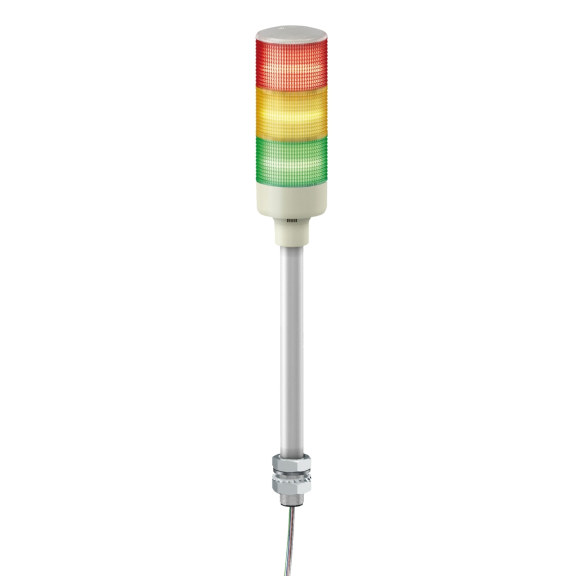 Schneider Electric XVGB3ST, Easy Harmony XVG, Monoblok Montaj Ayağı ile Doğrudan Bağlantılı Buzzerlı ve Işıklı Kolon, 3 Katlı, Yeşil, Kırmızı ve Sarı Ledli, 24 Volt AC/DC