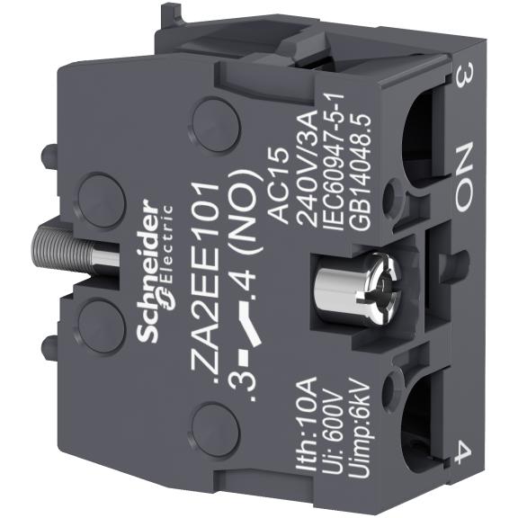 Schneider Electric ZA2EE101, Harmony Stil 2, Butonlar için Kontak Blok, 1NA