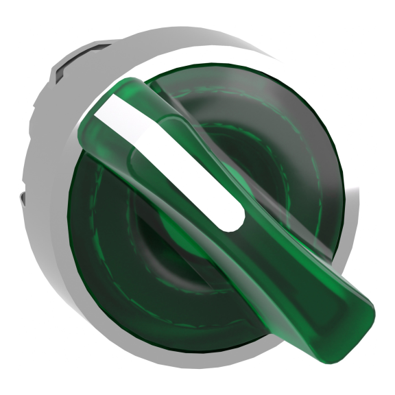 Schneider Electric ZB4BK1233, Harmony Stil 4, XB4BK12 Serisi Işıklı Kalıcı Mandal Butonlar için Kafa, 0-1 Konumlu, Yeşil