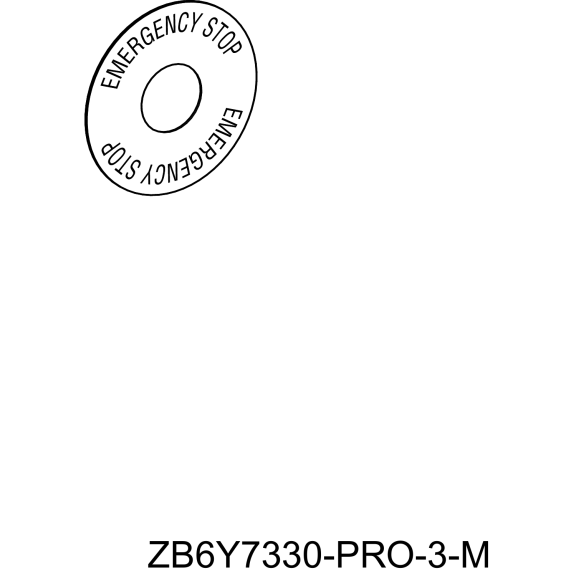 Schneider Electric ZB6Y7330, Harmony Stil 6, Acil Stop Butonları için Ø45 mm Sarı Zeminli Acil Stop Etiketi, Emergency Stop Yazılı