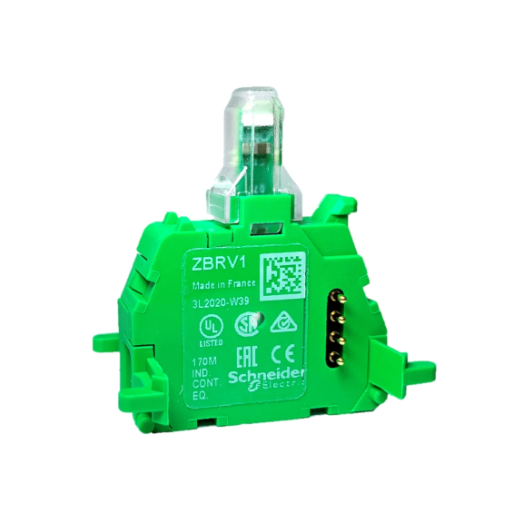 Schneider Electric ZBRV1, Harmony XB5R, Butona Basıldığında Çıkış SET Eden, Çıkış SET Edildiğinde Yanan Sinyal Lambası Bloğu