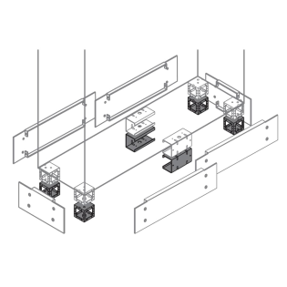 ABB ZN1010, IS2 Serisi, Dikili Tip Modüler Panolar için Baza Köşeleri, 4'lü Set, 100Yx100G mm