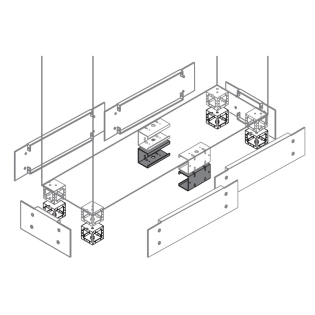 ABB ZN1020, IS2 Serisi, Dikili Tip Modüler Panolar için Baza Orta Parça, 2'li Set, 100Yx100G mm