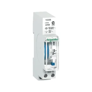 Schneider Electric 15336, Acti 9 IH, Elektromekanik Zaman Saati, 24 Saat Döngü, 100 Saat Rezervli, Tek Kanallı, A/K Kontak