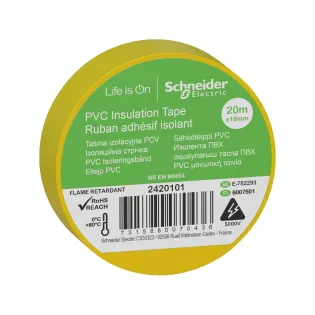 Schneider Electric 2420101, Thorsman, Sarı Elektriksel İzolasyon Bandı, 19mmx20mt