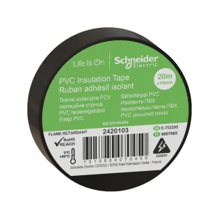 Schneider Electric 2420103, Thorsman, Siyah Elektriksel İzolasyon Bandı, 19mmx20mt