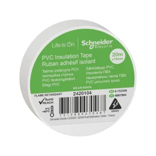 Schneider Electric 2420104, Thorsman, Beyaz Elektriksel İzolasyon Bandı, 19mmx20mt