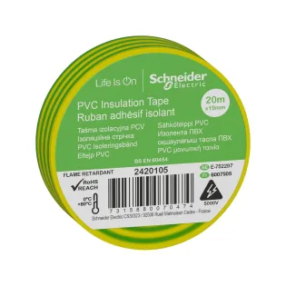 Schneider Electric 2420105, Thorsman, Sarı-Yeşil Elektriksel İzolasyon Bandı, 19mmx20mt