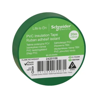 Schneider Electric 2420106, Thorsman, Yeşil Elektriksel İzolasyon Bandı, 19mmx20mt