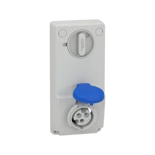 Schneider Electric 82031, Pratika, 3x16 Amper, 2P+T, Makine Prizi, Anahtarlı, IP44