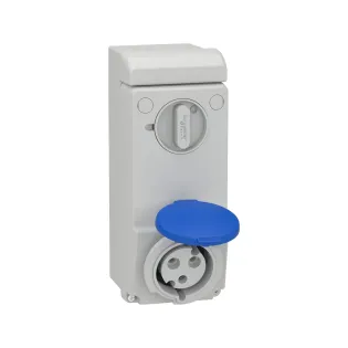 Schneider Electric 83042, Pratika, 3x32 Amper, 2P+T, Duvar Prizi, Anahtarlı, IP44