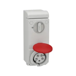 Schneider Electric 83047, Pratika, 5x32 Amper, 3P+N+T, Duvar Prizi, Anahtarlı, IP44