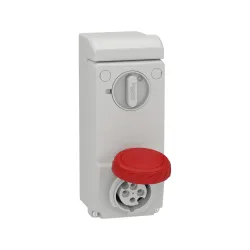 Schneider Electric 83085, Pratika, 4x16 Amper, 3P+T, Duvar Prizi, Anahtarlı, IP44