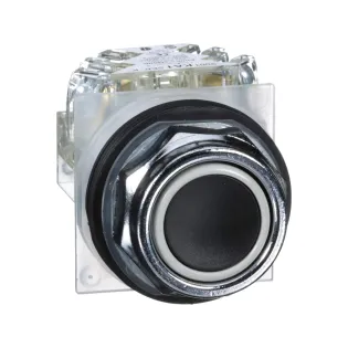 Schneider Electric 9001KR1BH13, Harmony Stil 9, Siyah, Yaylı Buton, 1K/A, 30mm