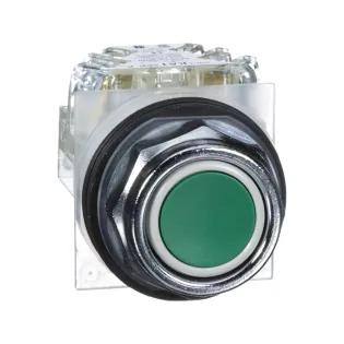 Schneider Electric 9001KR1GH13, Harmony Stil 9, Yeşil, Yaylı Buton, 1K/A, 30mm