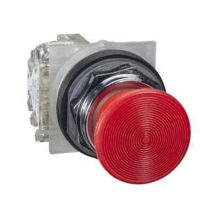Schneider Electric 9001KR24RH13, Harmony Stil 9, Kırmızı, 35mm Mantar Kafalı, Yaylı Buton, 1K/A, 30mm