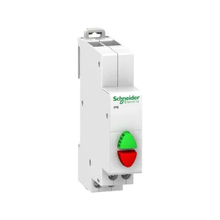 Schneider Electric A9E18034, Acti 9 iPB, Yeşil ve Kırmızı Butonlu, Ray Tipi Push Buton, 1NA+1NK