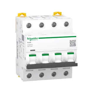 Schneider Electric A9F73401, Acti 9 iC60N, 1 Amper, 4 Kutuplu, B Tipi, Otomatik Sigorta, 6 kA, 4x1B
