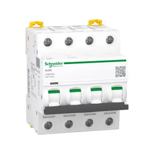 Schneider Electric A9F73402, Acti 9 iC60N, 2 Amper, 4 Kutuplu, B Tipi, Otomatik Sigorta, 6 kA, 4x2B