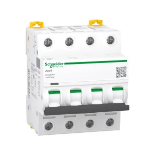 Schneider Electric A9F73404, Acti 9 iC60N, 4 Amper, 4 Kutuplu, B Tipi, Otomatik Sigorta, 6 kA, 4x4B
