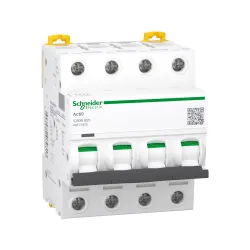 Schneider Electric A9F73425, Acti 9 iC60N, 25 Amper, 4 Kutuplu, B Tipi, Otomatik Sigorta, 6 kA, 4x25B