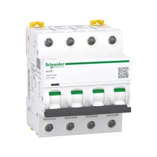 Schneider Electric A9F73440, Acti 9 iC60N, 40 Amper, 4 Kutuplu, B Tipi, Otomatik Sigorta, 6 kA, 4x40B