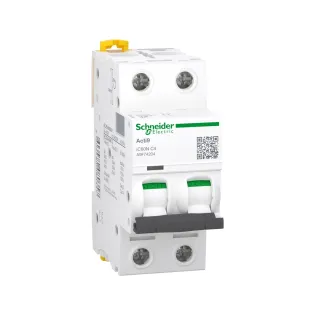 Schneider Electric A9F74204, Acti 9 iC60N, 4 Amper, 2 Kutuplu, C Tipi, Otomatik Sigorta, 6 kA, 2x4C