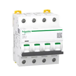 Schneider Electric A9F74401, Acti 9 iC60N, 1 Amper, 4 Kutuplu, C Tipi, Otomatik Sigorta, 6 kA, 4x1C