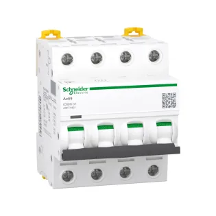 Schneider Electric A9F74401, Acti 9 iC60N, 1 Amper, 4 Kutuplu, C Tipi, Otomatik Sigorta, 6 kA, 4x1C