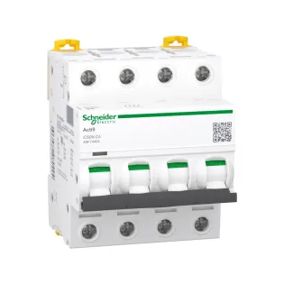 Schneider Electric A9F74404, Acti 9 iC60N, 4 Amper, 4 Kutuplu, C Tipi, Otomatik Sigorta, 6 kA, 4x4C