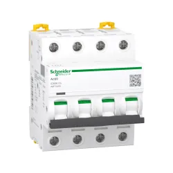 Schneider Electric A9F74406, Acti 9 iC60N, 6 Amper, 4 Kutuplu, C Tipi, Otomatik Sigorta, 6 kA, 4x6C