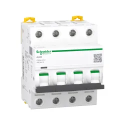 Schneider Electric A9F84410, Acti 9 iC60H, 10 Amper, 4 Kutuplu, C Tipi, Otomatik Sigorta, 10 kA, 4x10C