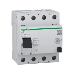 Schneider Electric A9R11492, Acti 9 iID, 125 Amper, 30mA, AC Tip, Kaçak Akım Koruma Rölesi, 4 Kutuplu (3 Faz+Nötr)