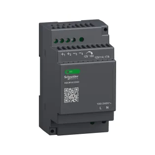 Schneider Electric ABLM1A12042, Phaseo ABL7, 50 W, 4.2 Amper, 12 Volt DC, Ray Tipi Güç Kaynağı, Monofaze 100-240 Volt AC Giriş Gerilimi