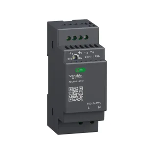 Schneider Electric ABLM1A24012, Phaseo ABL7, 30 W, 1.2 Amper, 24 Volt DC, Ray Tipi Güç Kaynağı, Monofaze 100-240 Volt AC Giriş Gerilimi