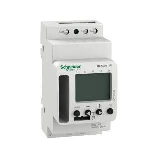 Schneider Electric CCT15225, Acti 9 IC, Astronomik Dijital Zaman Saati, 7 Gün Döngü, 6 Yıl Rezervli, Tek Kanallı, A/K Kontak