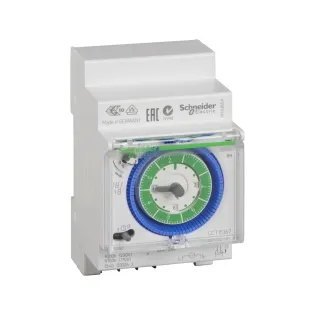 Schneider Electric CCT15367, Acti 9 IH, Elektromekanik Zaman Saati, 7 Gün Döngü, 150 Saat Rezervli, Tek Kanallı, Enversör Kontak