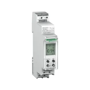 Schneider Electric CCT15854, Acti 9 IHP, Dijital Zaman Saati, 24 Saat ve 7 Gün Döngü, 3 Yıl Rezervli, Tek Kanallı, A/K Kontak