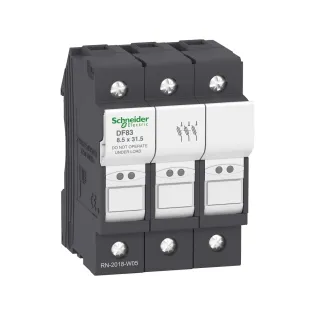 Schneider Electric DF83, TeSys DF, 25 Amper, 3 Kutuplu, Kartuş Sigorta Yuvası, 8.5x31.5mm Sigortalar için