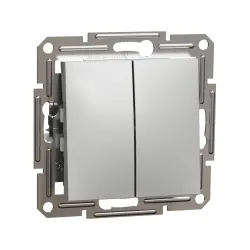 Schneider Electric EPH0600161, Asfora Plus, Alüminyum, İkili Vavien Anahtar, Çerçevesiz